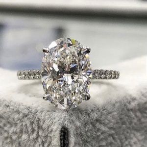 Travel Wedding Ring Set - 3.5 Carat Oval Cut